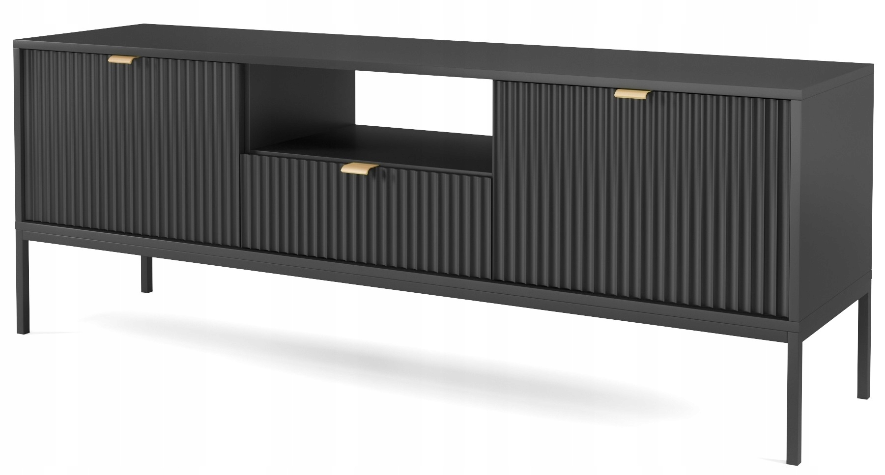 

szafka pod Tv komoda Rtv Venus czarna ryflowana