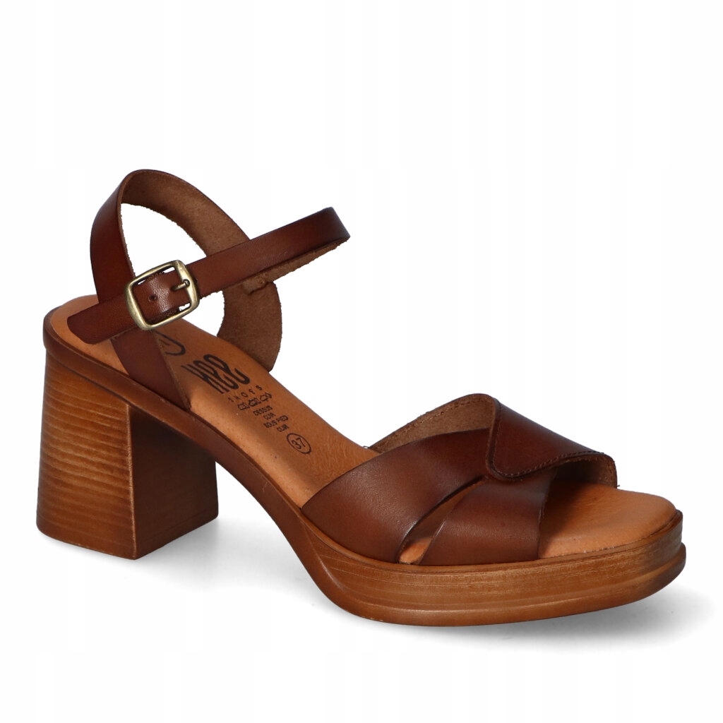 Sandały Damskie Hee Ciemny Brąz Lico Skórzane 37