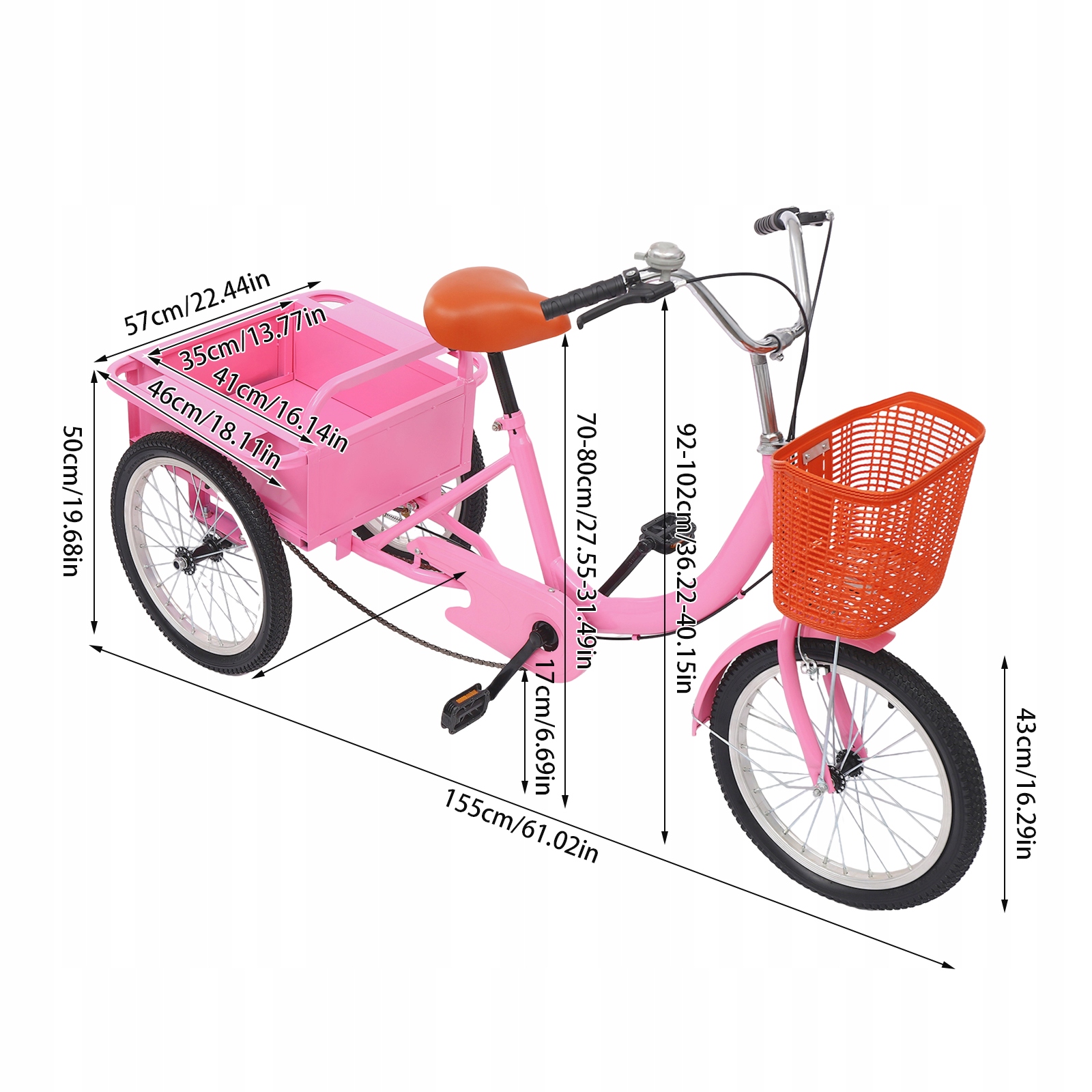 Różowy trójkołowiec 155X102CM EAN (GTIN) 762102537197