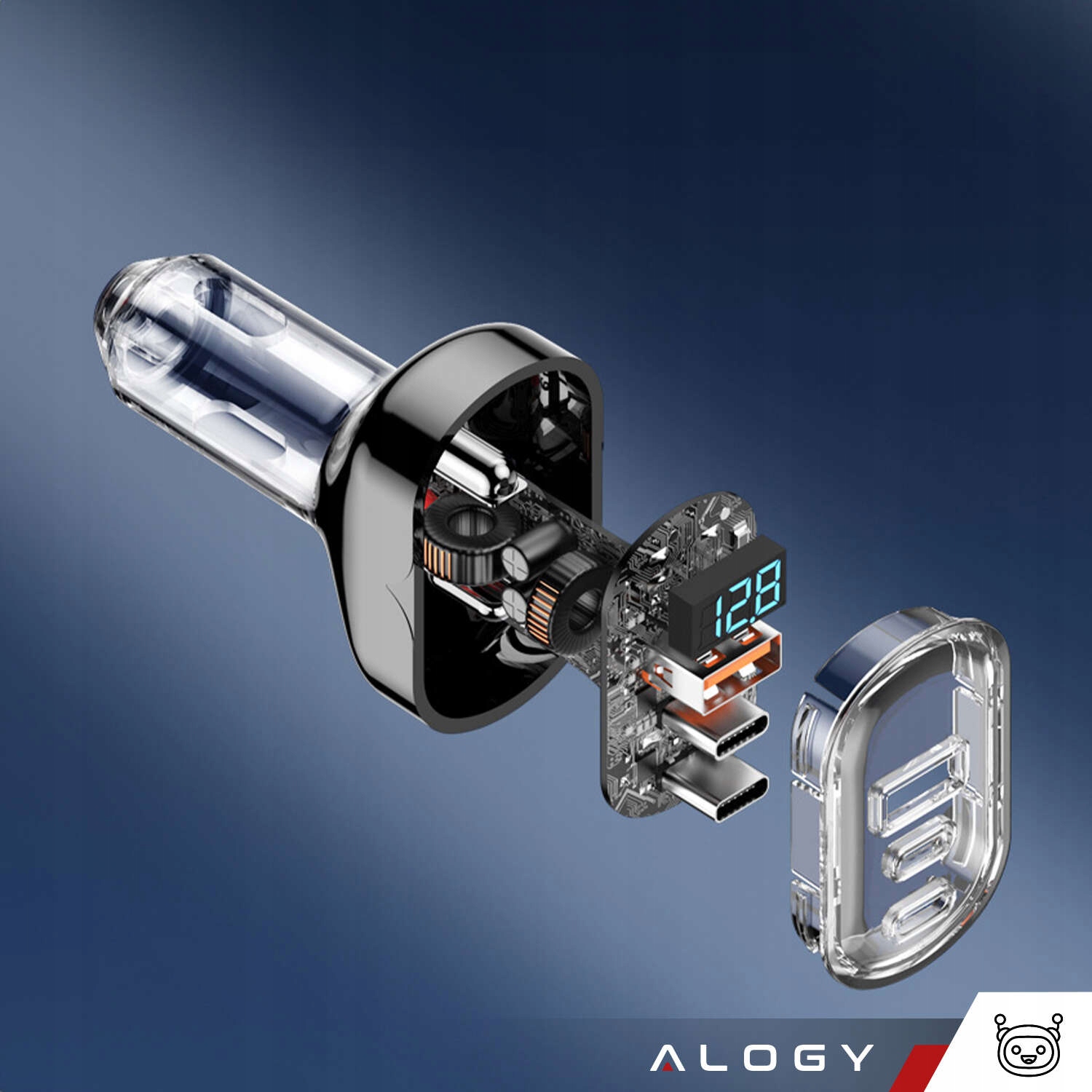 ŁADOWARKA SAMOCHODOWA DO GNIAZDA ZAPALNICZKI SAMOCHODU 2x USB-C 72W USB 3.0 Producent inny