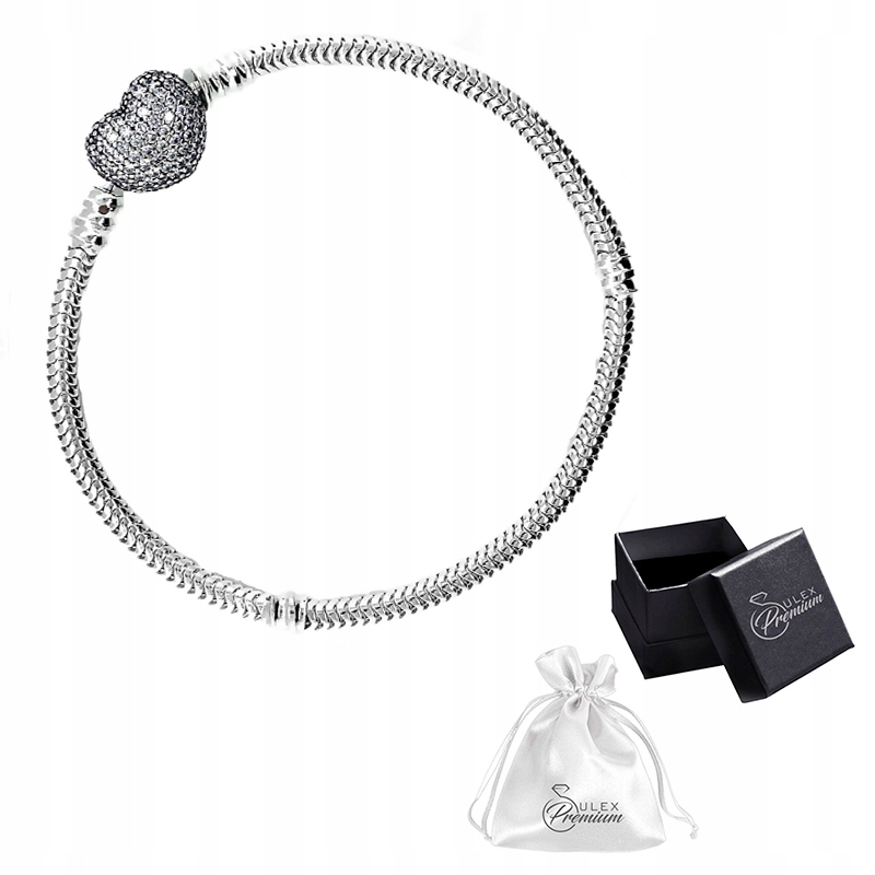 Modulární náramek s přívěsky ve tvaru srdce, Stříbro ryzost 925 22 cm