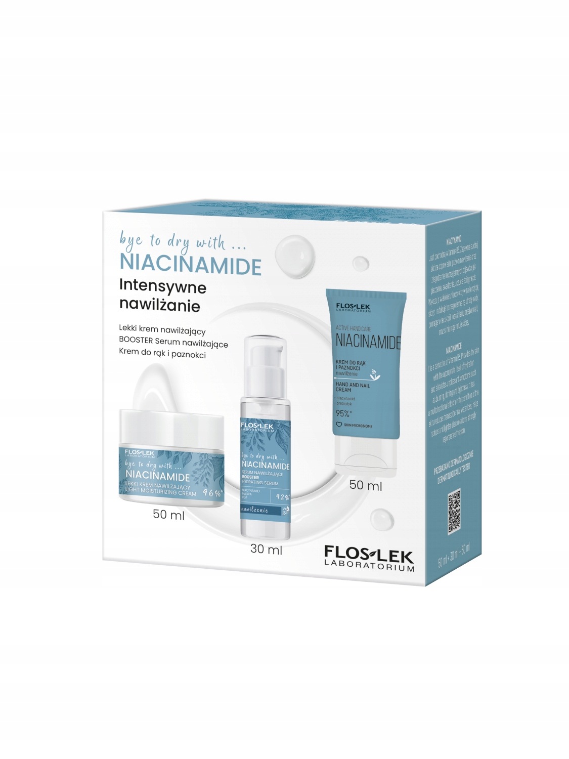 Floskek Sada Niacinamide Lehký hydratační krém 50 ml Booster sérum na vlasy