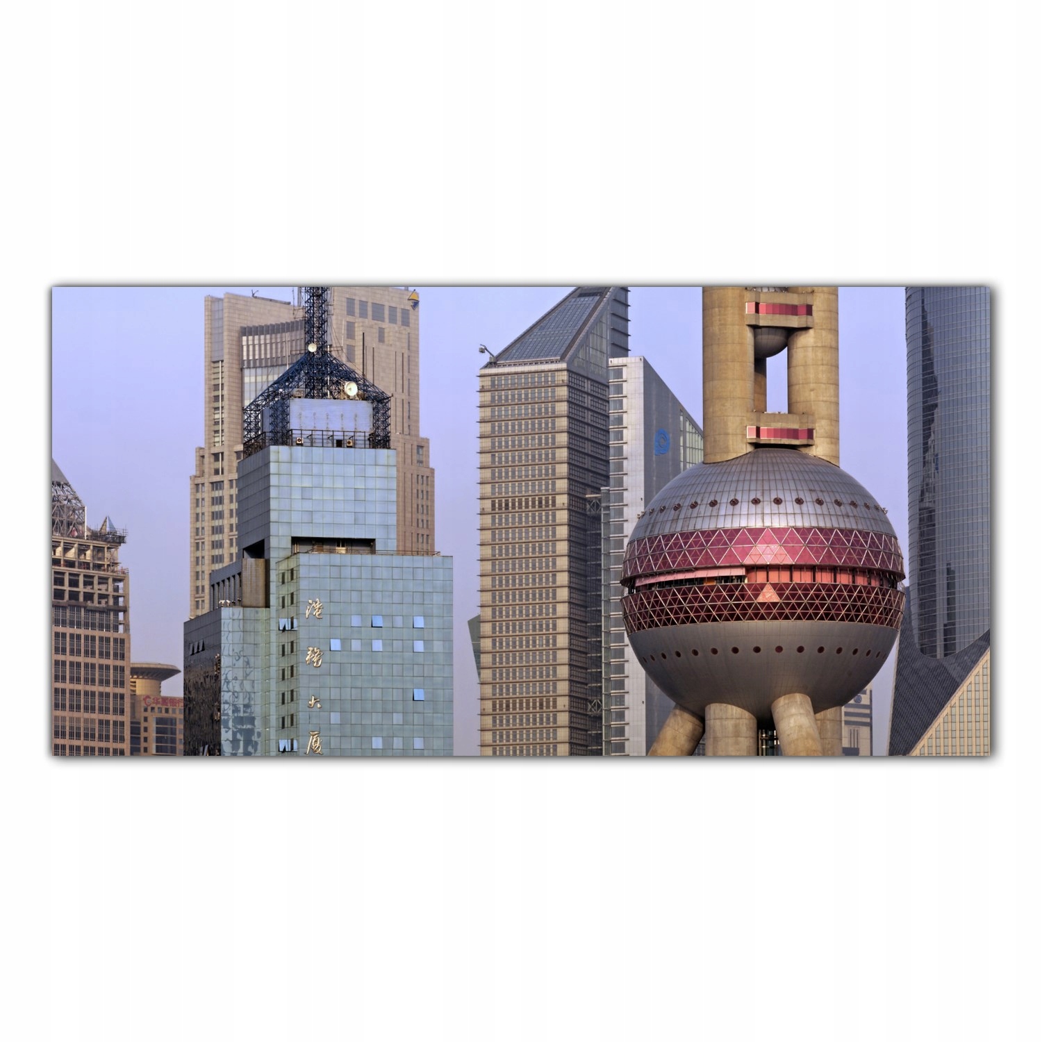 Shanghai Město Asie 140x70 Tvrzené sklo panel