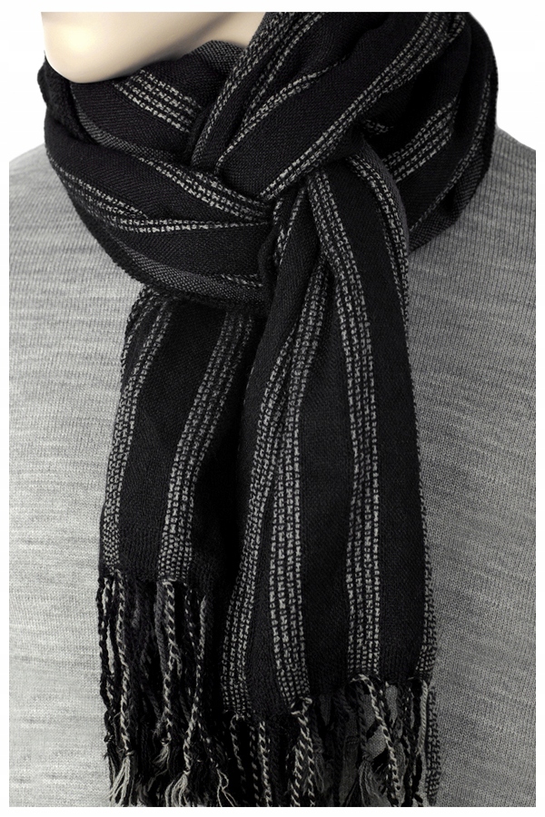 

Modny Męski Szalik Duży 200x70cm Czarny Greg a1