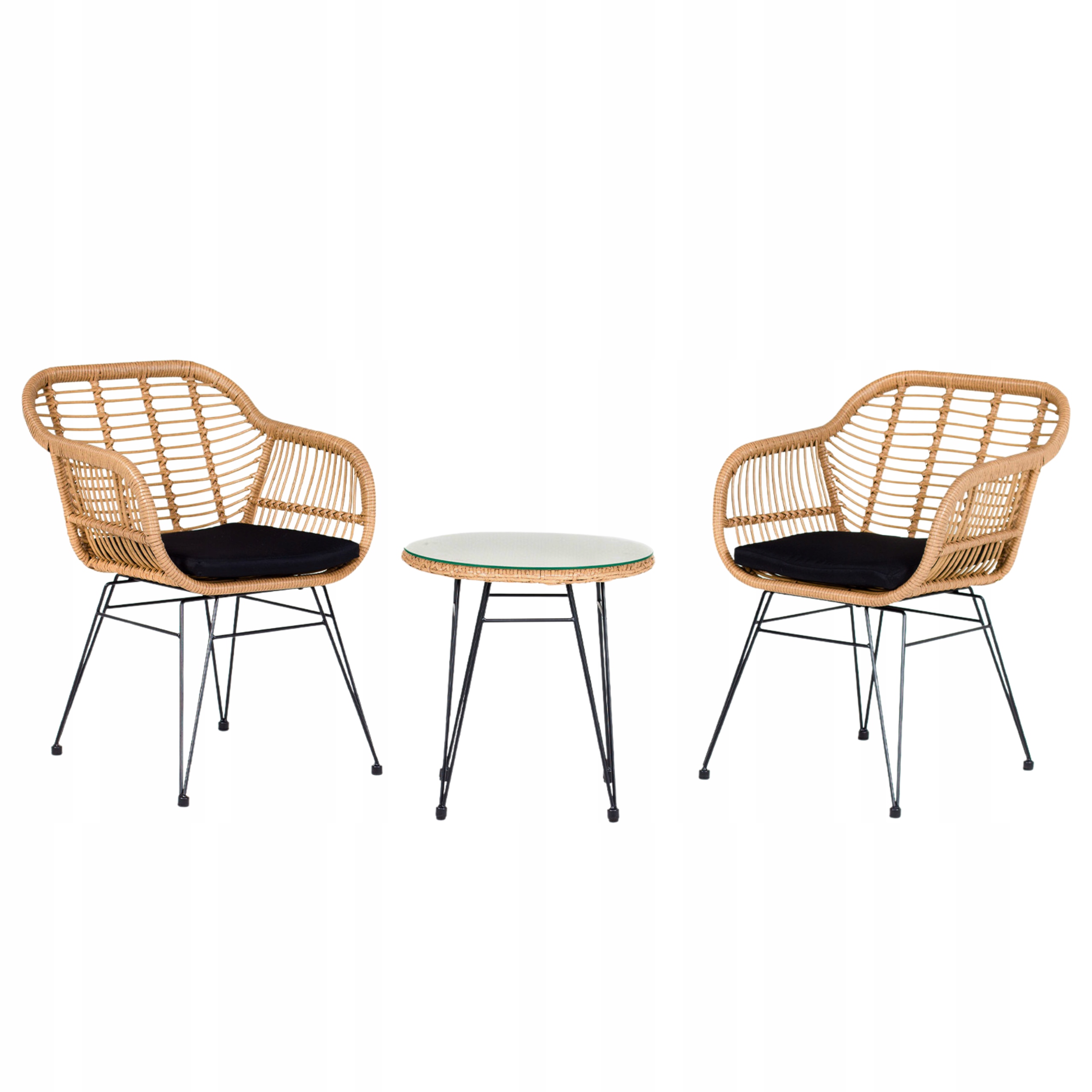 Sada záhradného nábytku technorattan Sevilla, hnedá, 3 kusy, sada Abiko