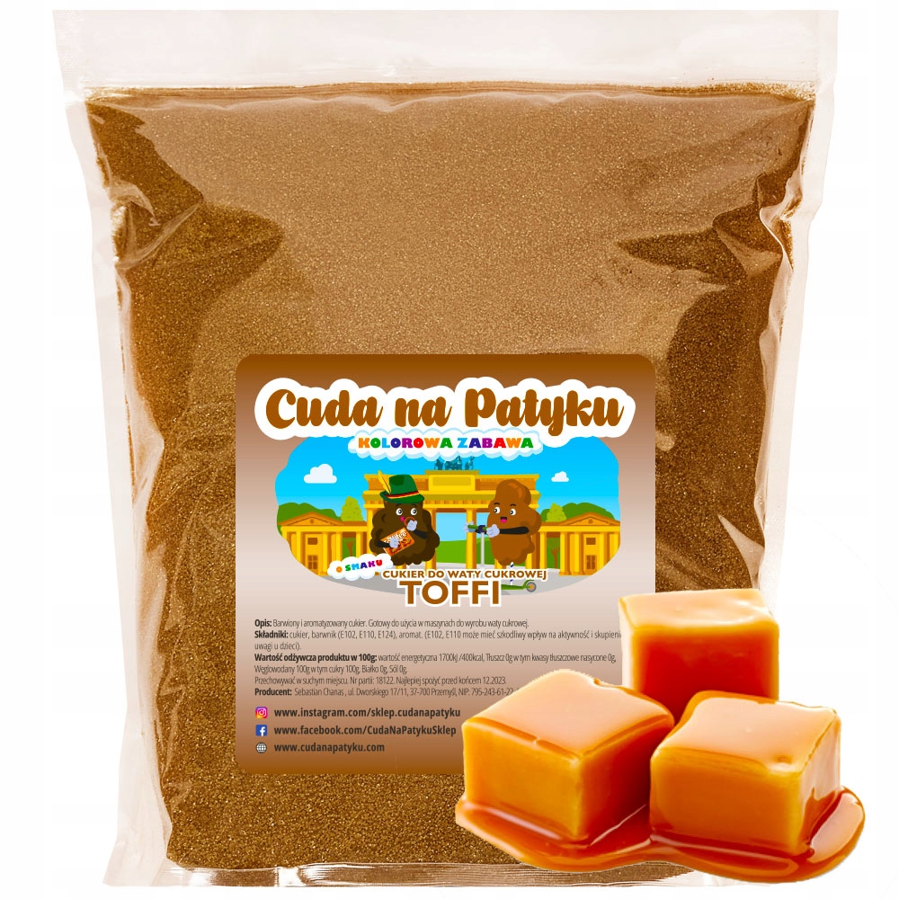 

1 Kg Cukier do waty cukrowej kolorowy Toffi
