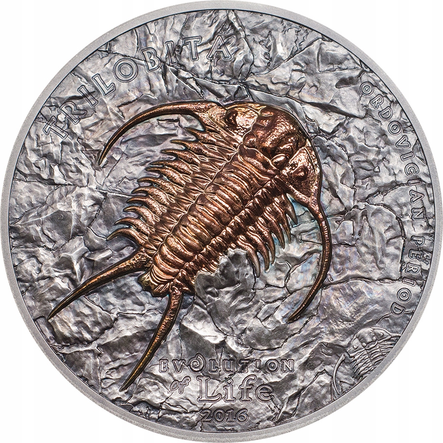 MONGOLIA, 500 togrog 2016, EWOLUCJA ŻYCIA, TRILOBITE