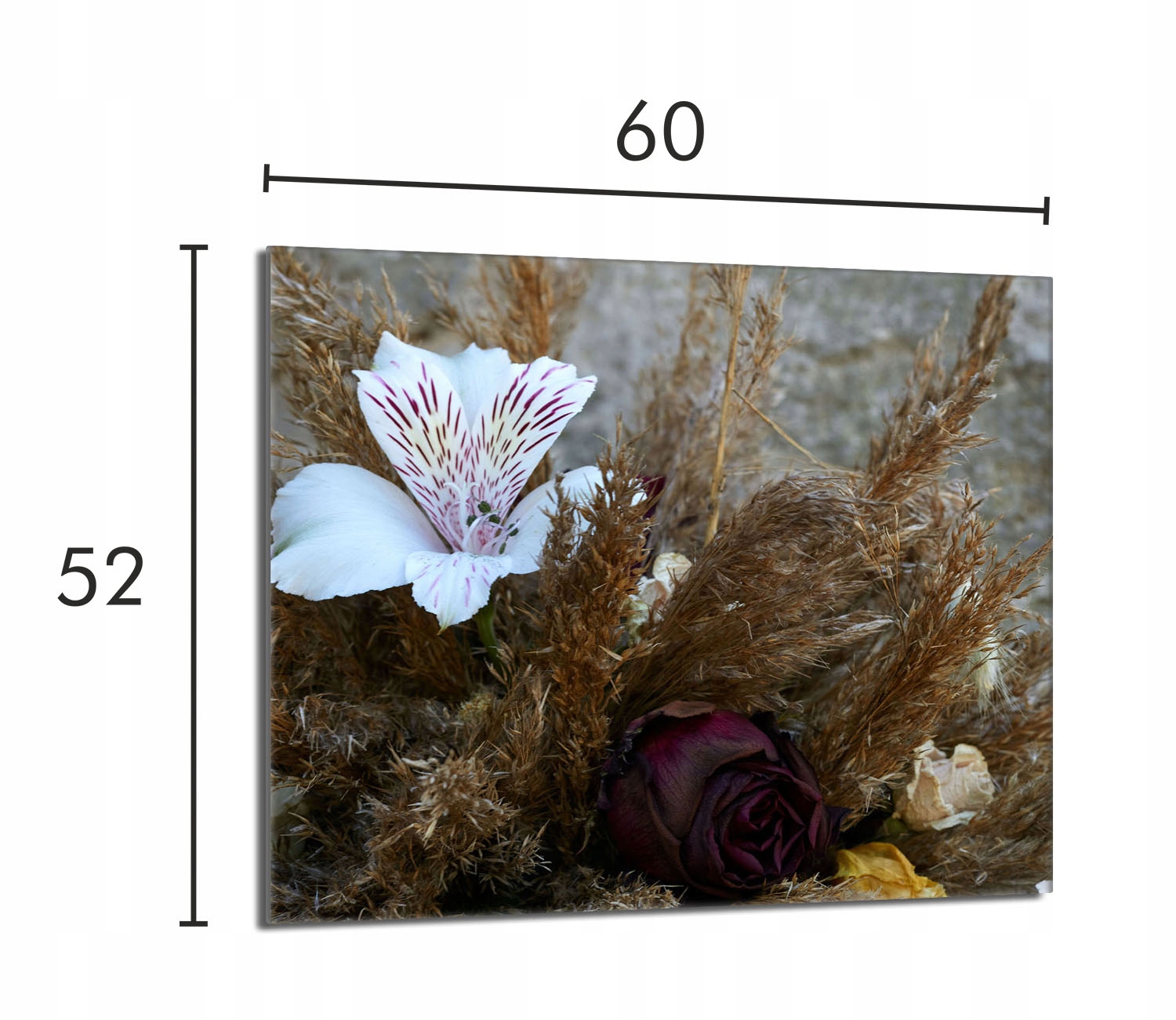 Skleněná ochranná deska na sporák 60x52 Orchidej