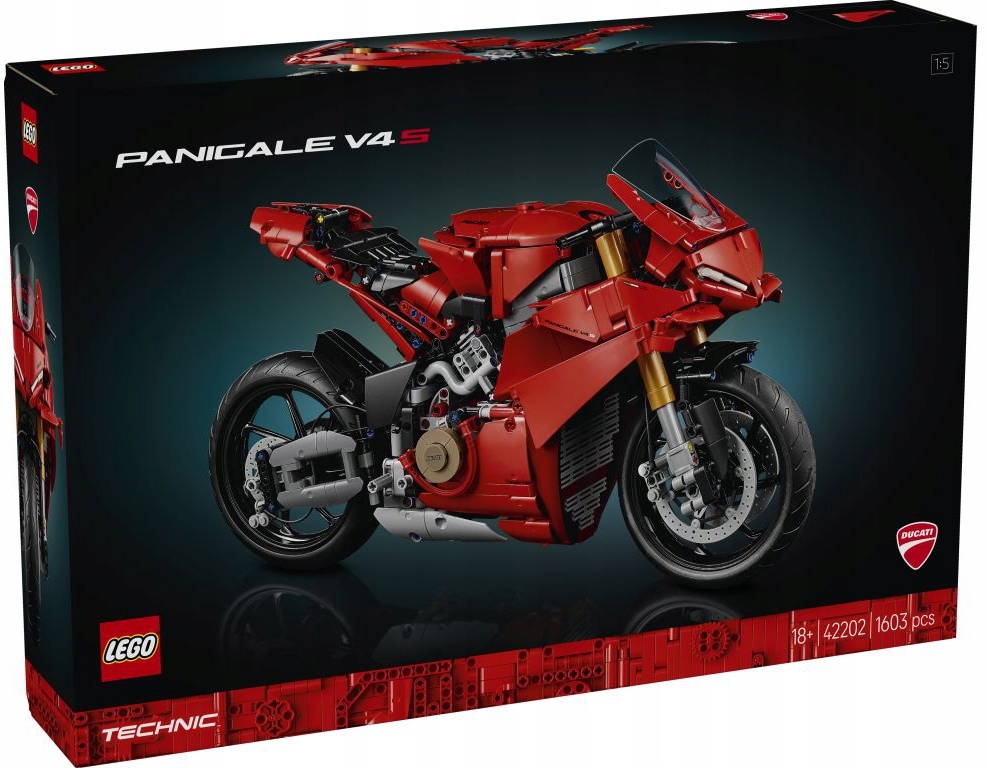 Lego Technic Motocykl Ducati Panigale V4 S Sadou Kostek 42202