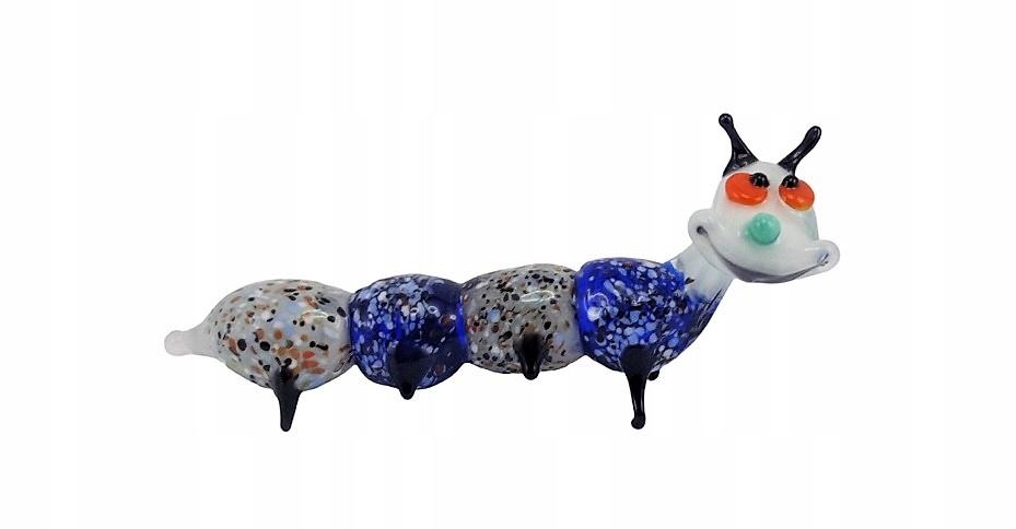 PIĘKNA SZKLANA FIGURKA/ GĄSIENICA