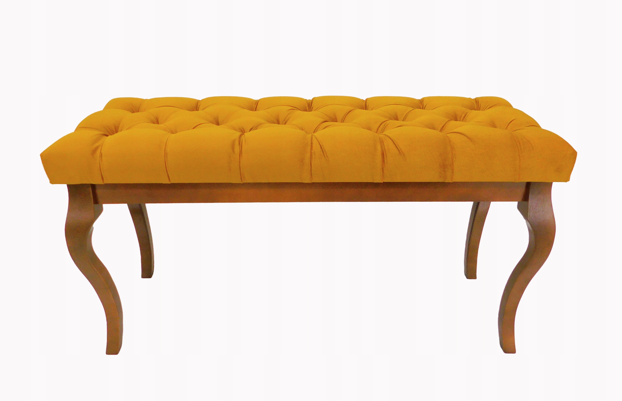 Čalúnená lavica s prešívaním 105 cm buková, farba orechová, horčicová