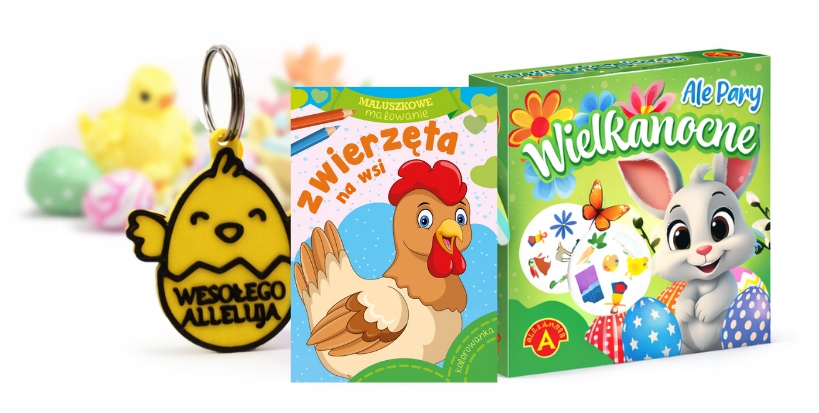 3W1 Zwierzęta Na Wsi+ Ale Pary Wielkanocne Brelok Wielkanocny