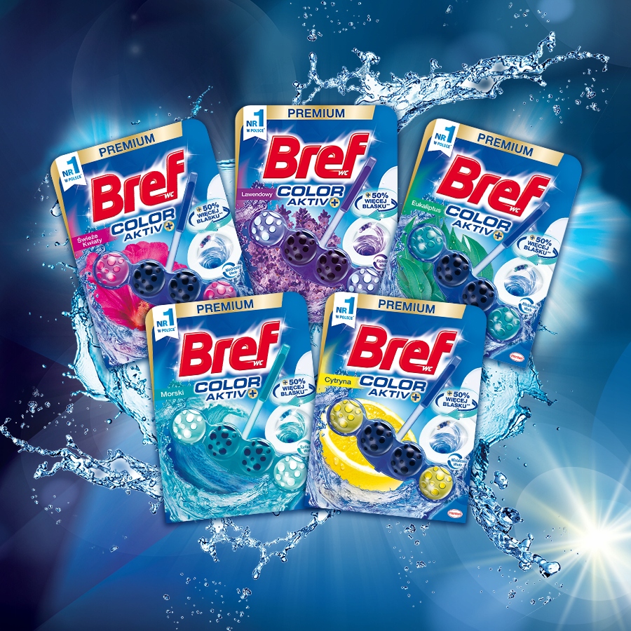 ZAWIESZKA DO WC BREF EUKALIPTUS COLOR AKTIV 3X 50G Marka Bref