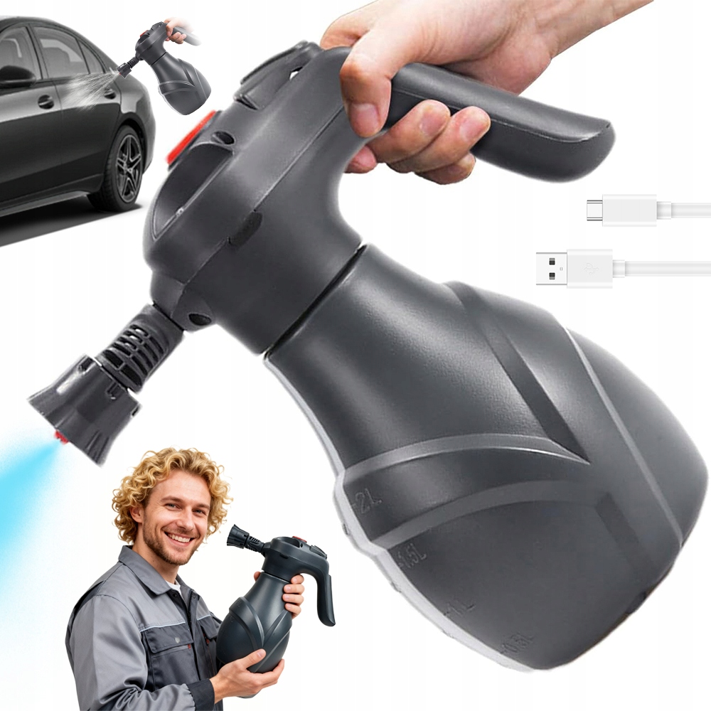 Elektrický Pěnový Postřikovač 2L Pro Profesionální Atomizér Pro Mytí Auta, Domácnosti
