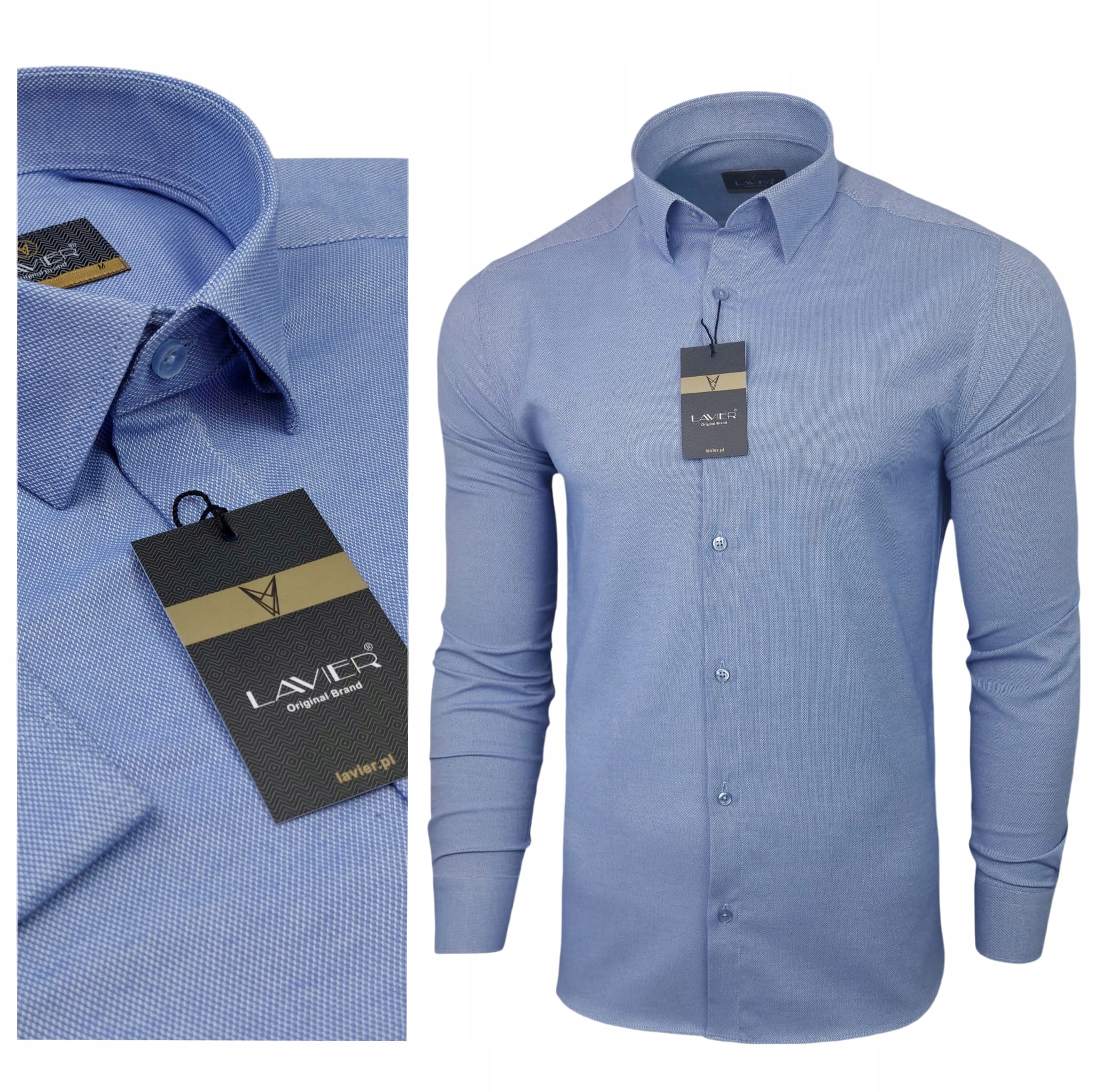 Pánská košile Lavier Modrá Jeans Oxford – klasická bavlněná vel. S