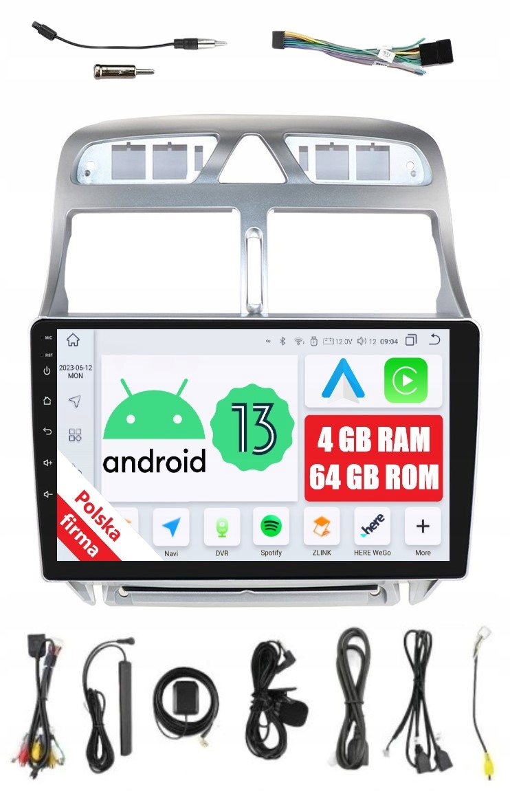 Rádio 2DIN Navigácia Android Peugeot 307 4/64 Gb Dsp Carplay Lte