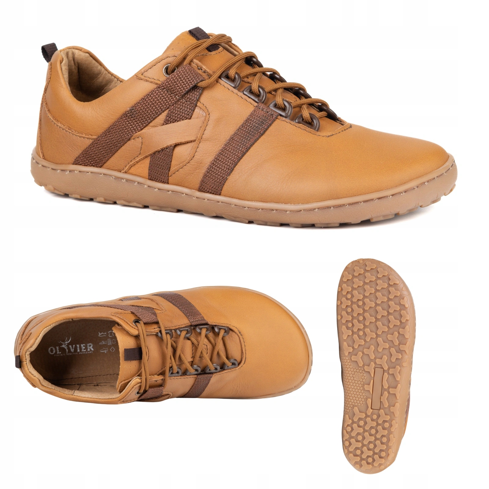 Pánské kožené barefoot boty široké H zero drop 153KZ hnědé 39
