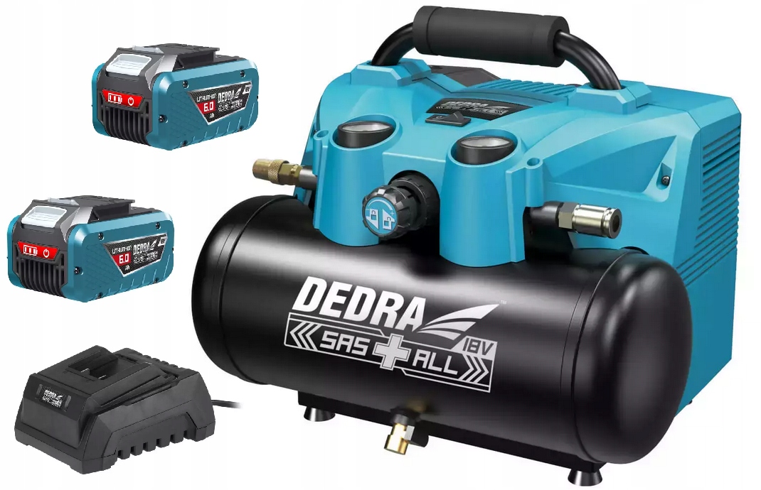 DEDRA Kompresor akumulatorowy 2x18V SAS+ 2X 6AH