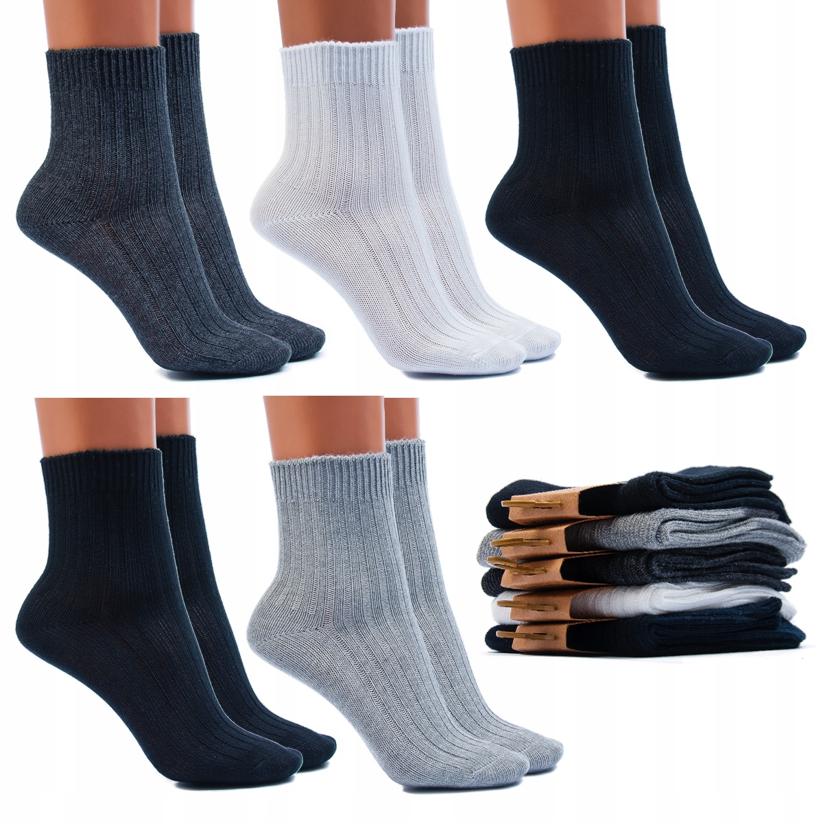 

5x Skarpetki damskie Bawełniane Ciepłe MIX 39-41