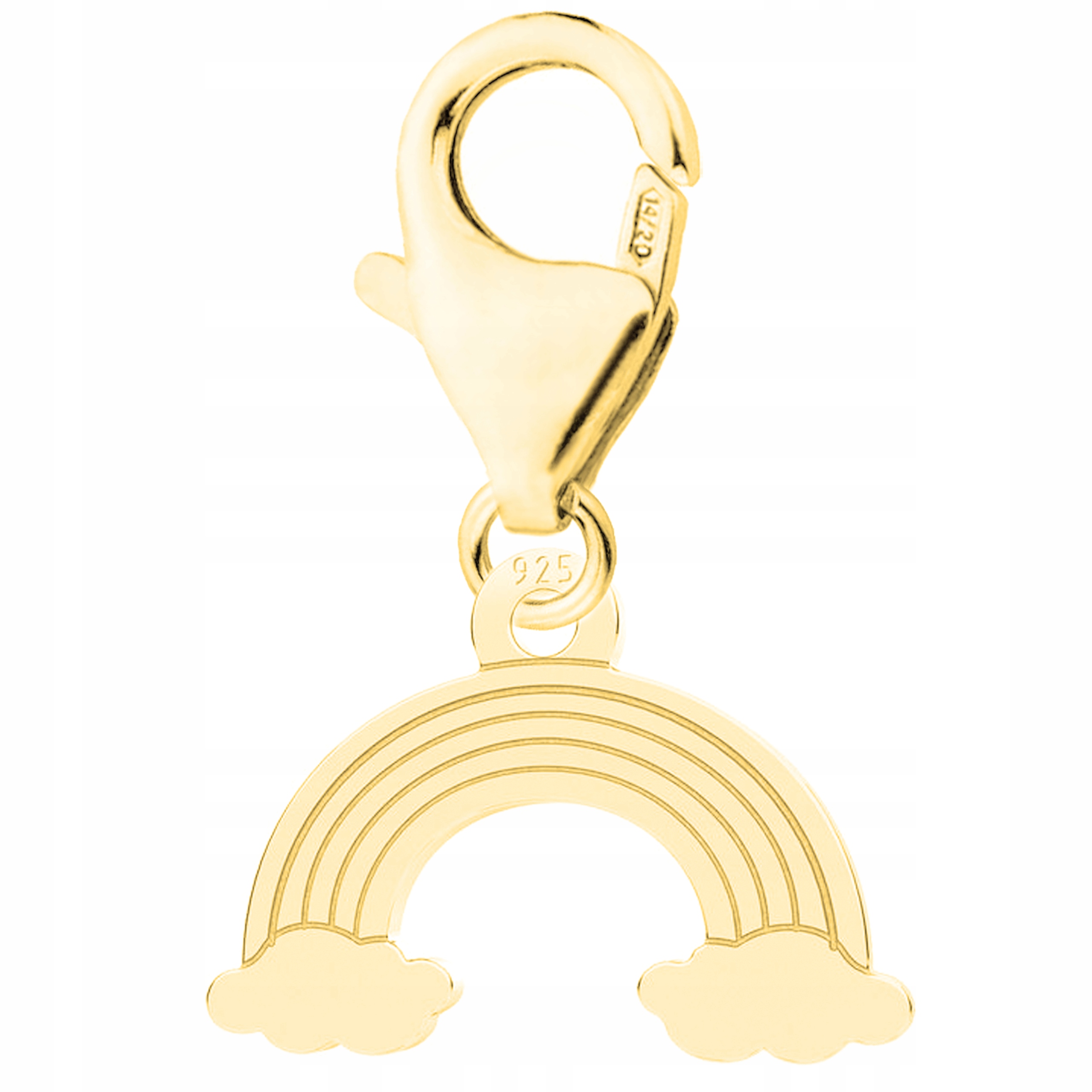 Zlatý přívěsek Duha Rainbow na karabině Nebe Plech Stříbro 925