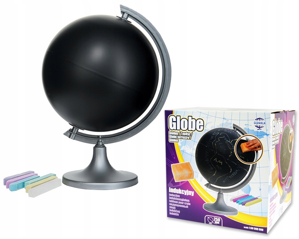 GLOBUS INDUKCYJNY CZARNY 250 mm KREDA RYSUJ GRATIS
