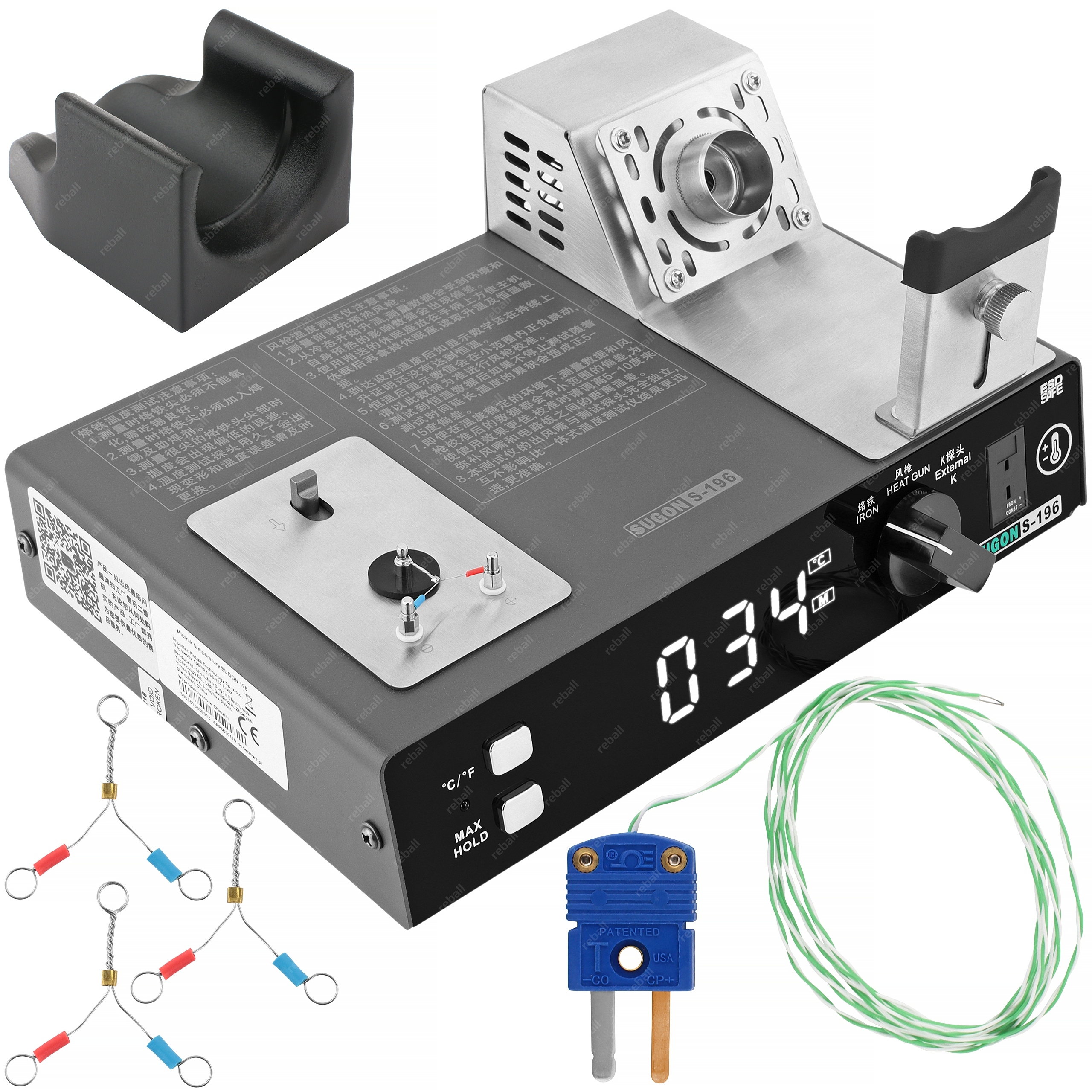Měřič Teploty Hot Air Hrotů Kalibrátor Sugon S-196 Tester