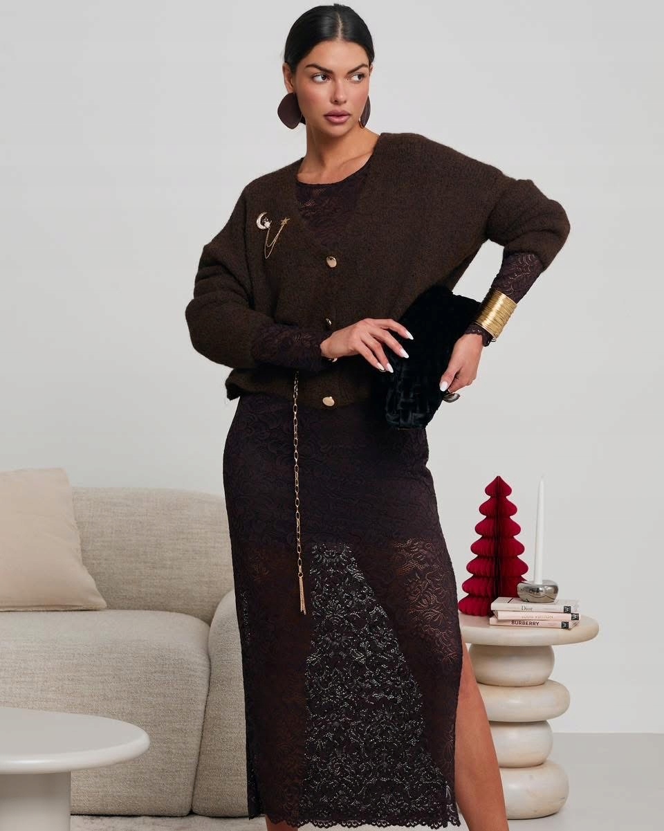 Dámský svetr Hnědá velikost Uni Polský Výrobce