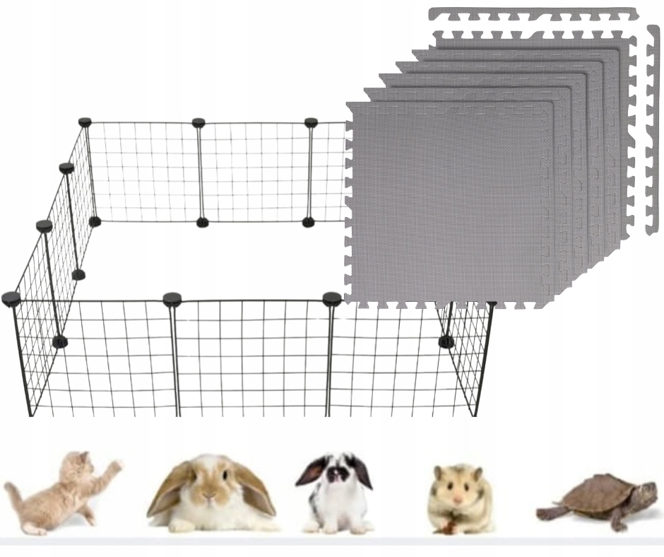 Mat 1cm podlahová Kotec pro králíky, morče, hlodavce, 6 kusů