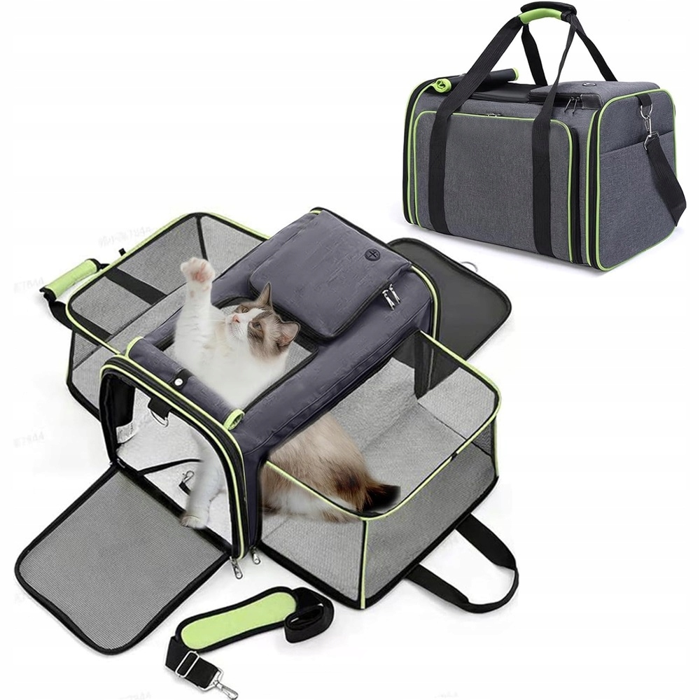 Přepravka pro kočky s rozšířením, prodyšná cestovní taška L 48 cm