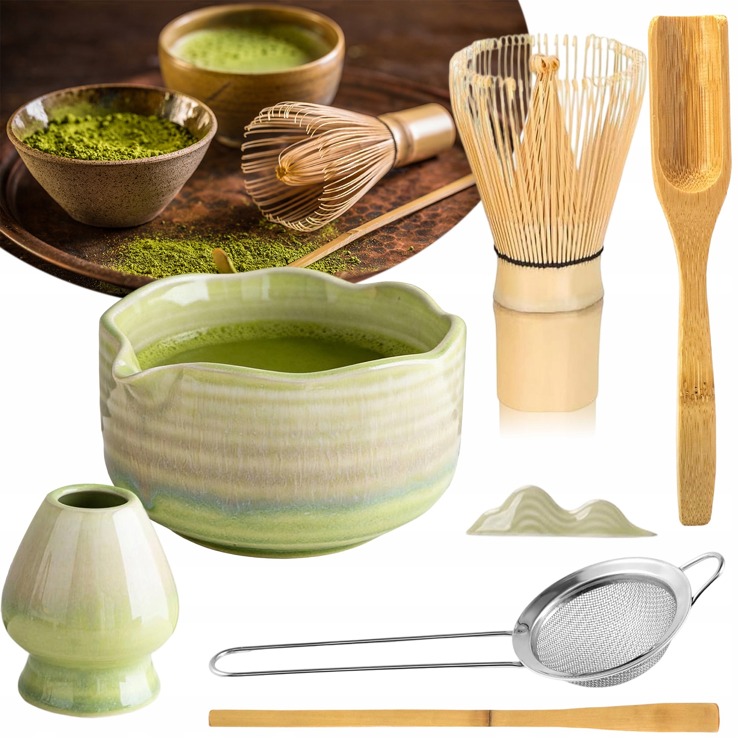 Sada Matcha – Startovací Sada S Míchadlem A Miskou – Sada 7 Ks