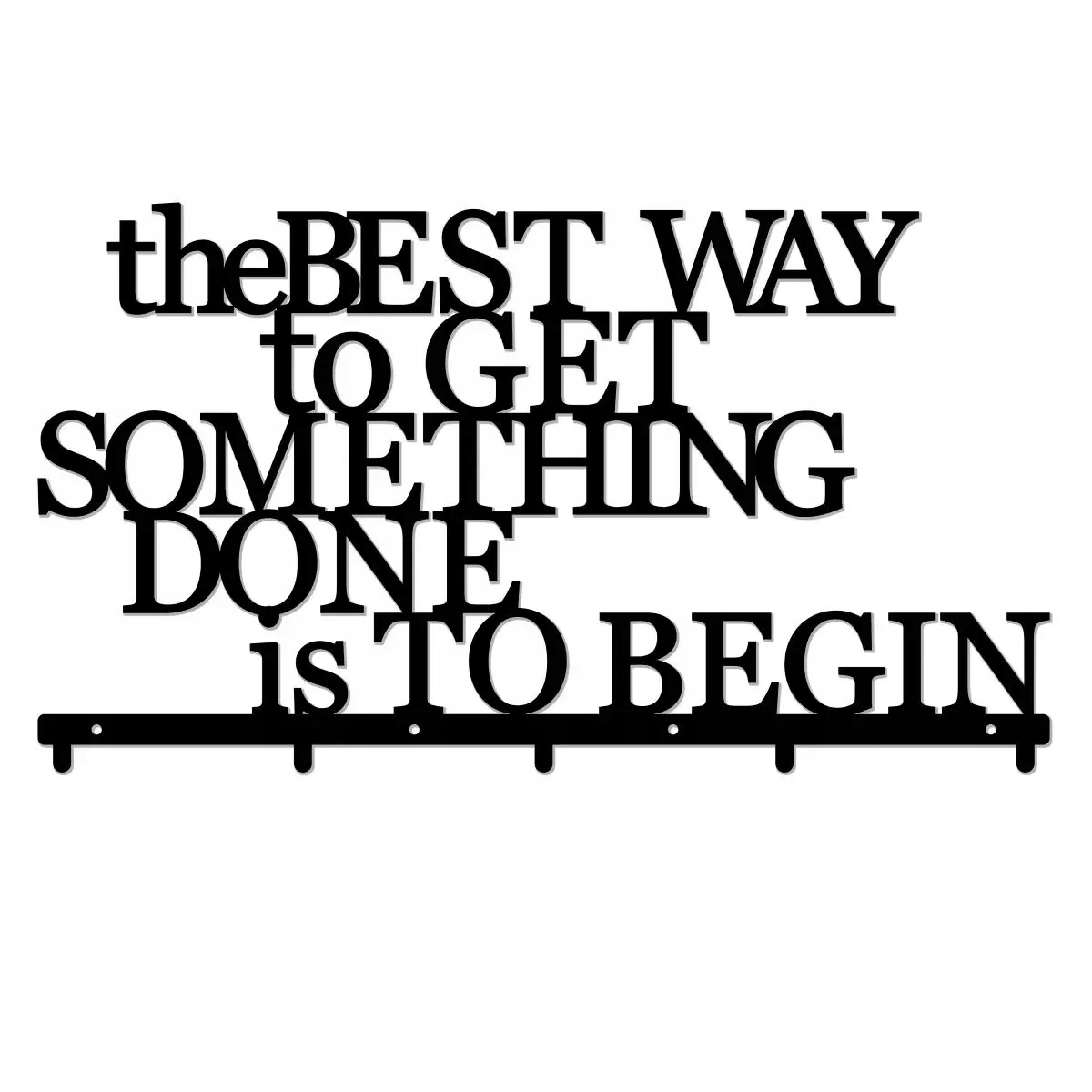 Nástenný Vešiak Na Oblečenie 60 cm Pevná Oceľ 2 mm Nápis Citát The Best Way