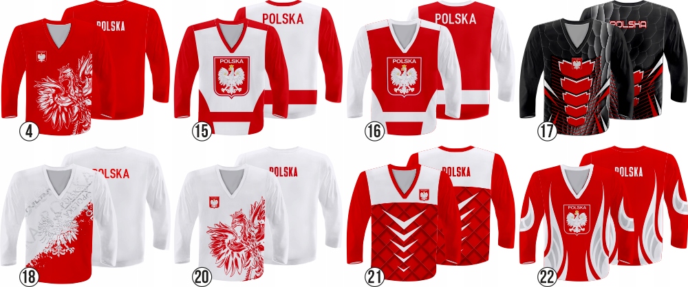 BLUZA HOKEJOWA NA KURTKĘ RÓŻNE WZORY Rękaw długi rękaw