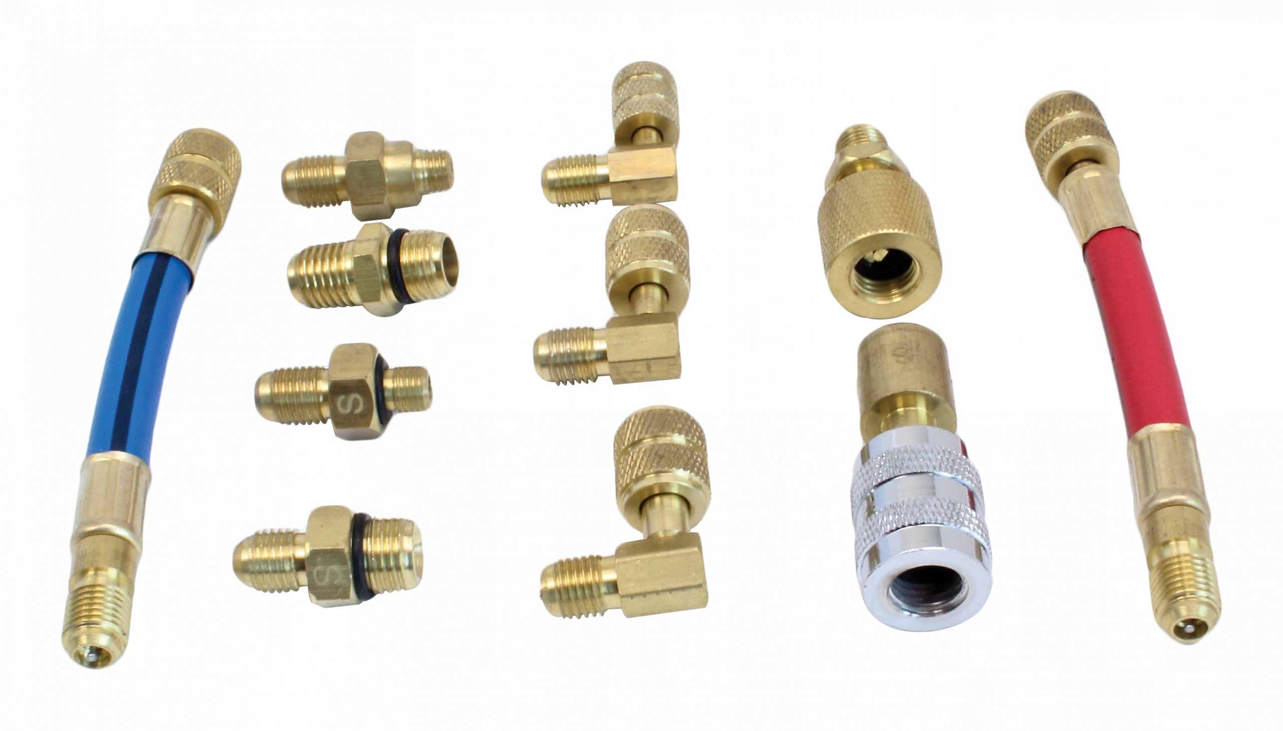 ZESTAW ADAPTERÓW DO UKŁADU KLIMATYZACJI R12 R134A 11 SZT.