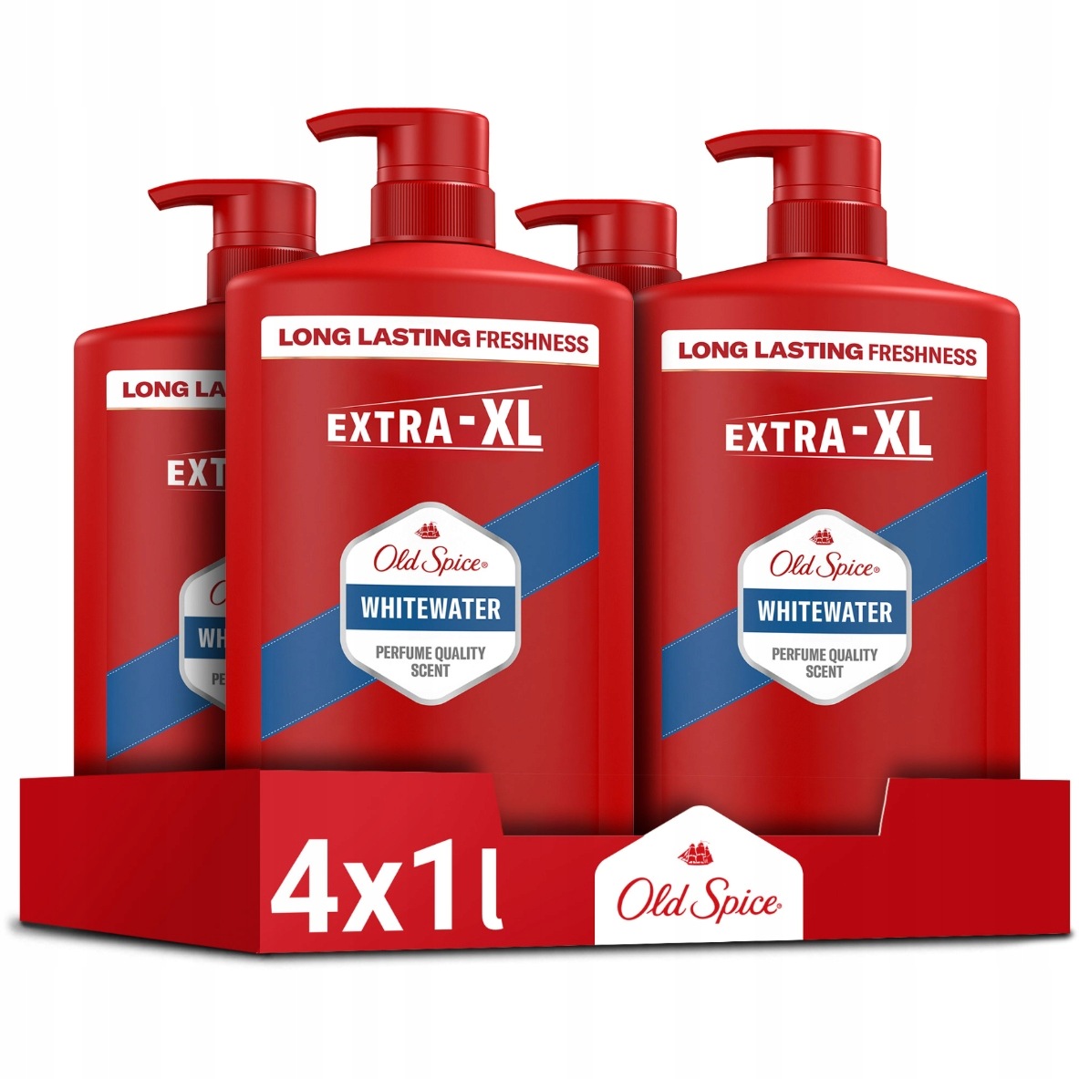 4x Żel pod prysznic i szampon Old Spice Whitewater 3w1 dla mężczyzn 1000 ml