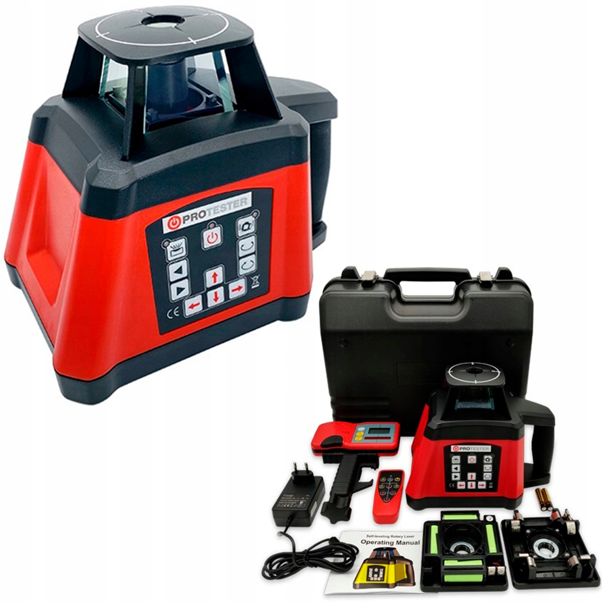 РОТОРНЫЙ ЛАЗЕР КРАСНЫЙ 250М 360° ЛАЗЕРНЫЙ УРОВЕНЬ С АКСЕССУАРАМИ ПРОТЕСТЕР
