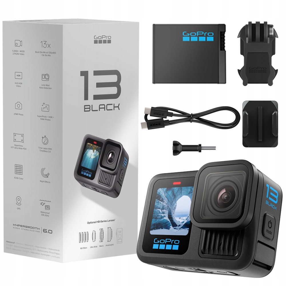 Kamera Sportowa GoPro Hero 13 Black Go Pro HERO13 Wideo 5.3K Stabilizacja