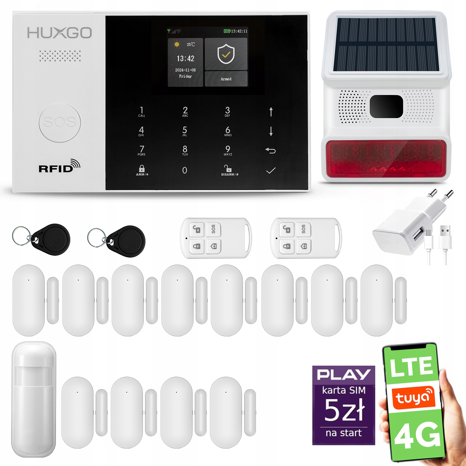 Huxgo Bezdrôtový alarm Huxgo HXA005 4G B D12 Bs