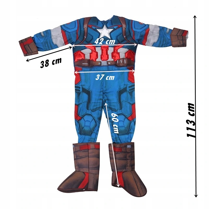 STRÓJ KAPITAN AMERYKA + MASKA AVENGERS 9-10L Motyw Avengers