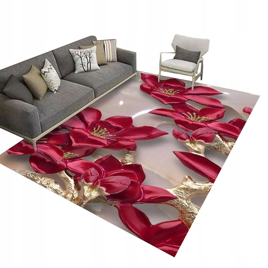 NOWOCZESNY DYWAN PREMIUM W KWIATOWY WZÓR 60X160