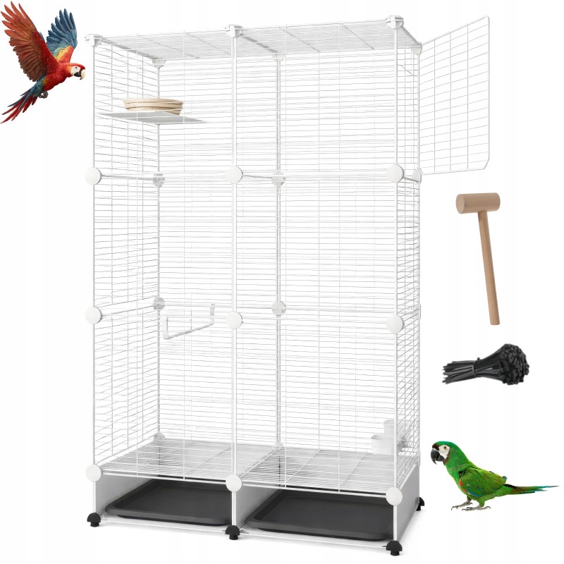 Klec Pro Ptáky Nuxie PX4 S Podnoskami 125x74x37cm Voliéra Kotec Na Ptáky