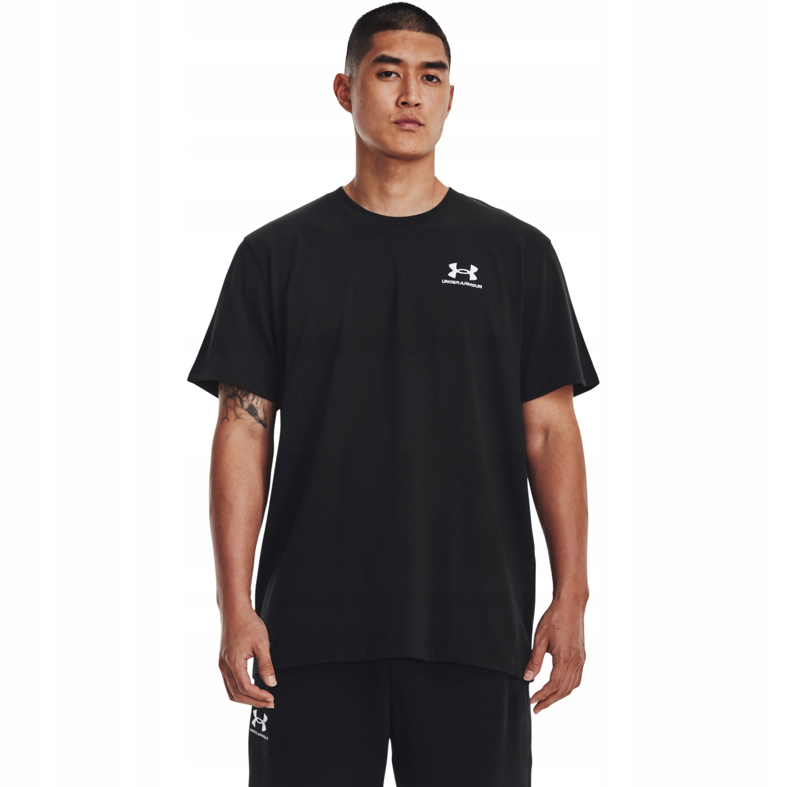 Pánské triko Under armour ua logo emb heavyweight ss-blk