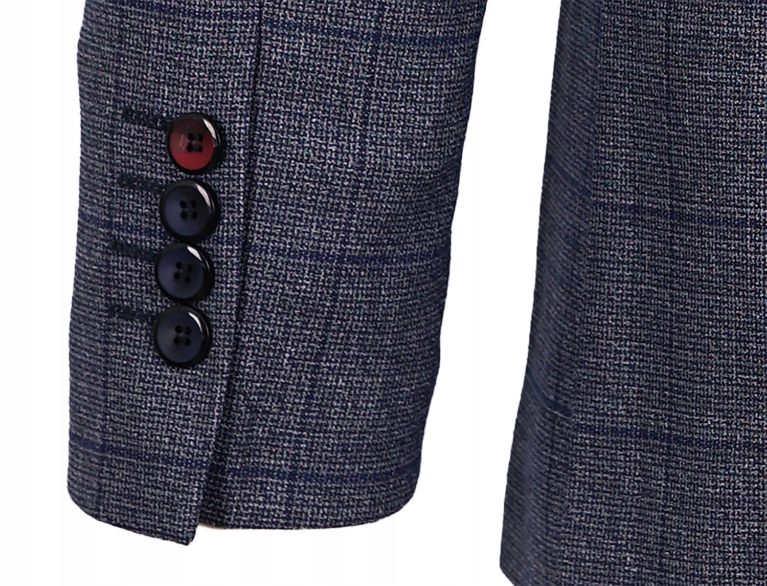 MARYNARKA MĘSKA GRANATOWA W KRATĘ WIZYTOWA ELEGANCKA CASUAL TURECKA 56 Kolor niebieski