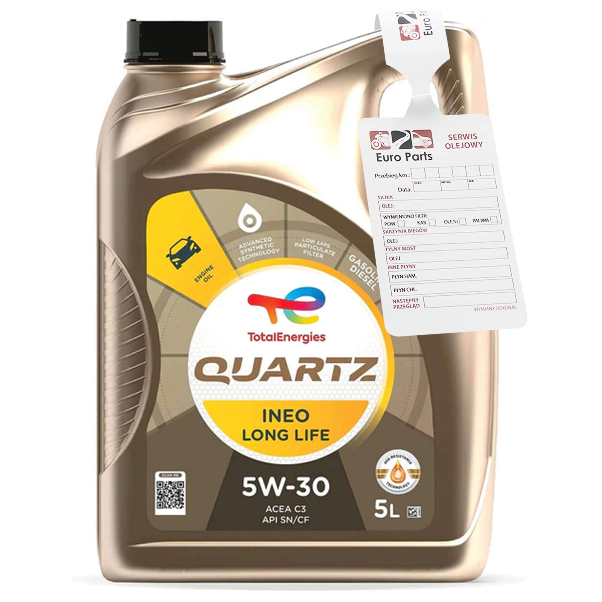 Total Quartz Ineo Long Life 5W30 C3 Sn/cf 5L Olej silnikowy zawieszka