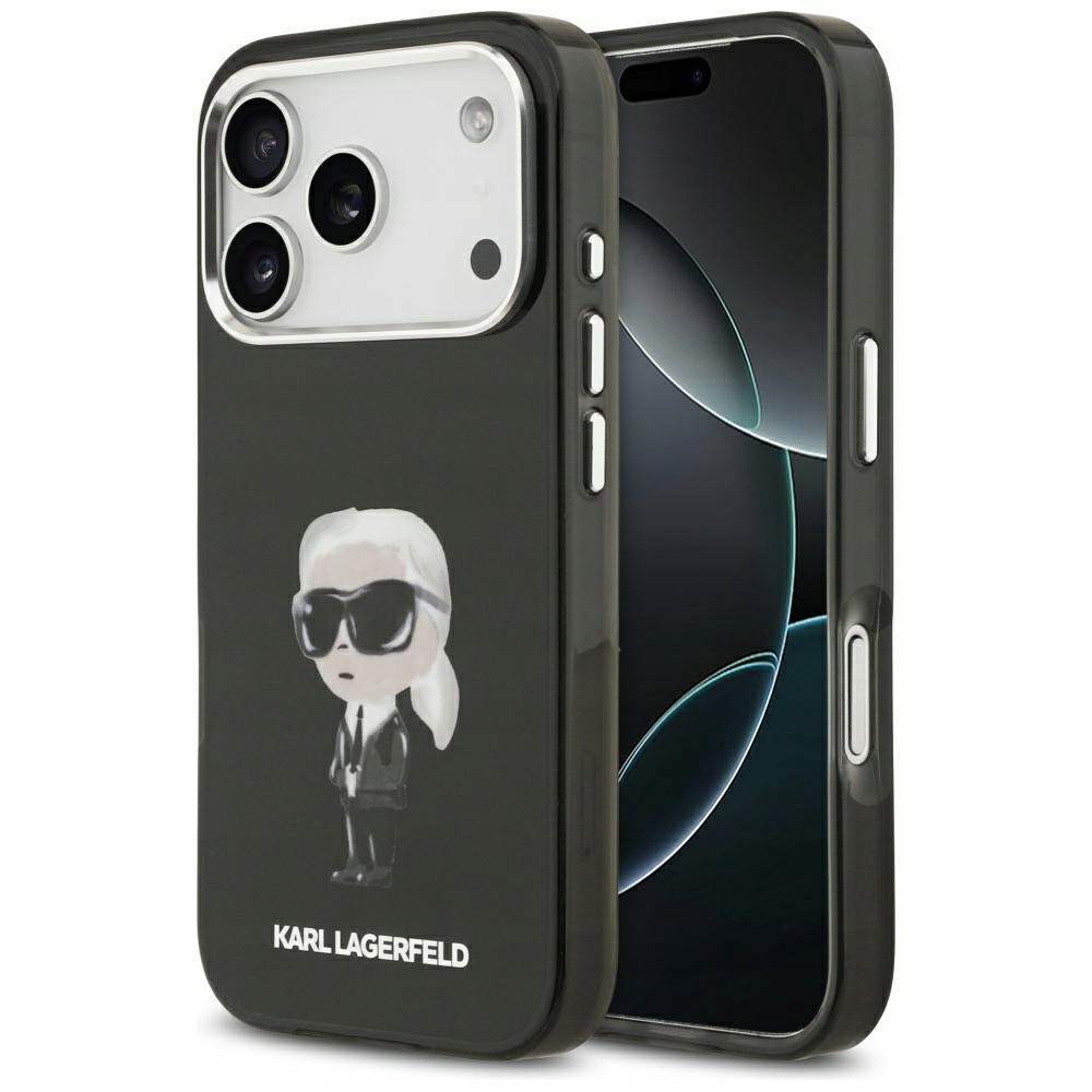Pouzdro Karl Lagerfeld IML Aquarelle Karl & Logo MagSafe pro iPhone 17 Pro černé