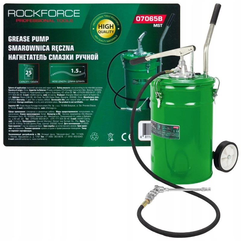 Maznica/mazacia pištoľ ručná sudová olejová pumpa 25 kg Rockforce