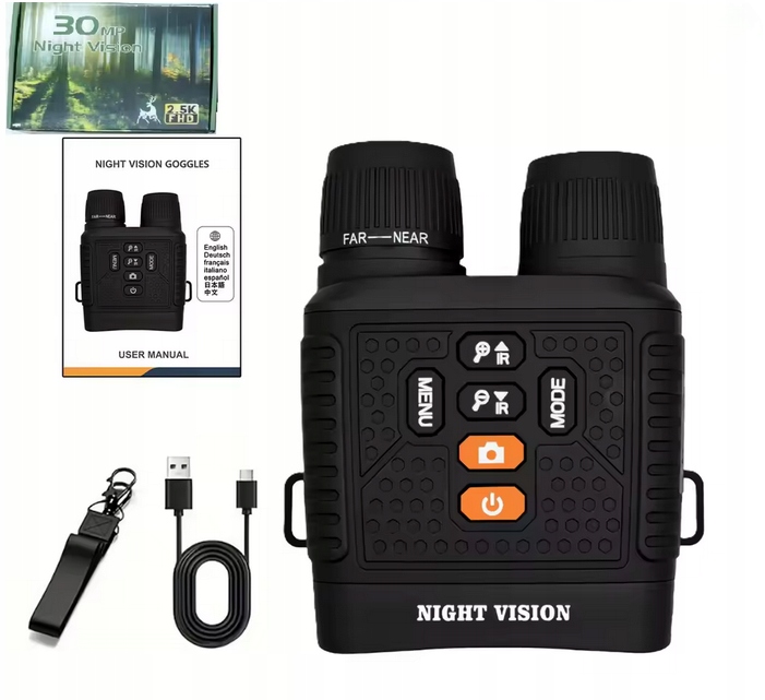 Digitální dalekohled pro noční vidění 2.5K obrazovka 3″ zoomem 6 akumulátor 2000 mAh