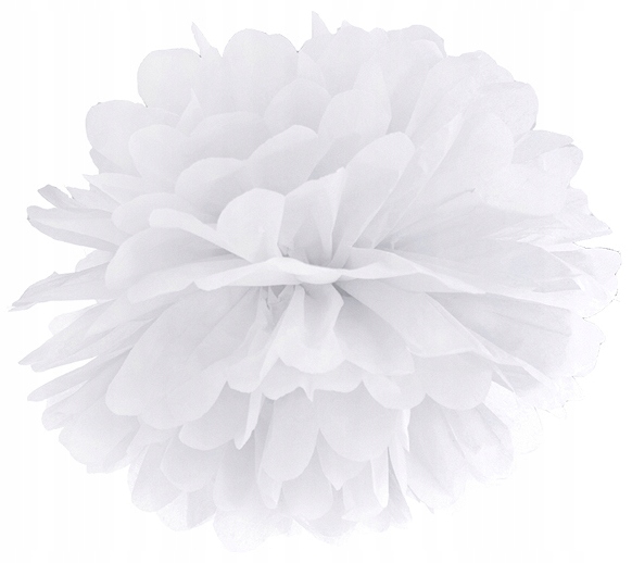 

Pompon Bibułowy 25 cm Biały Dekoracja Ślub Pompony