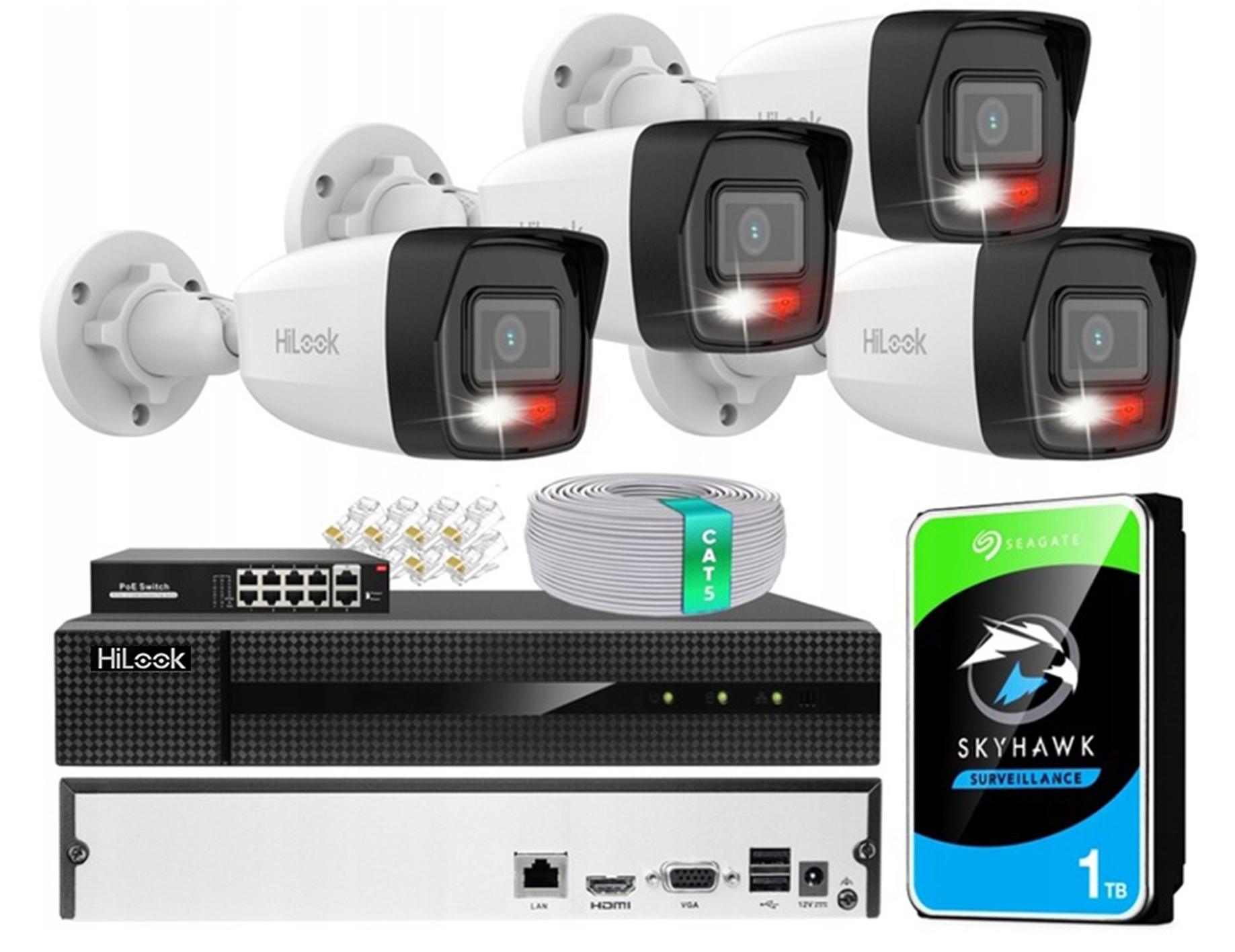 Sada pro monitorování Ip PoE 4 kamery IPCAM-B4-30DL pro rozšíření Nvr 8CH