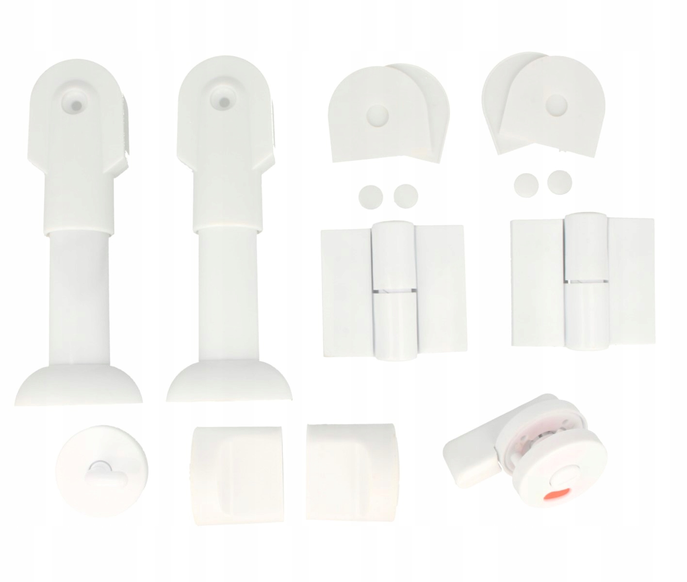 Kování pro sanitární Wc kabiny bílé, pravé, pro desku 16-18 mm, sada