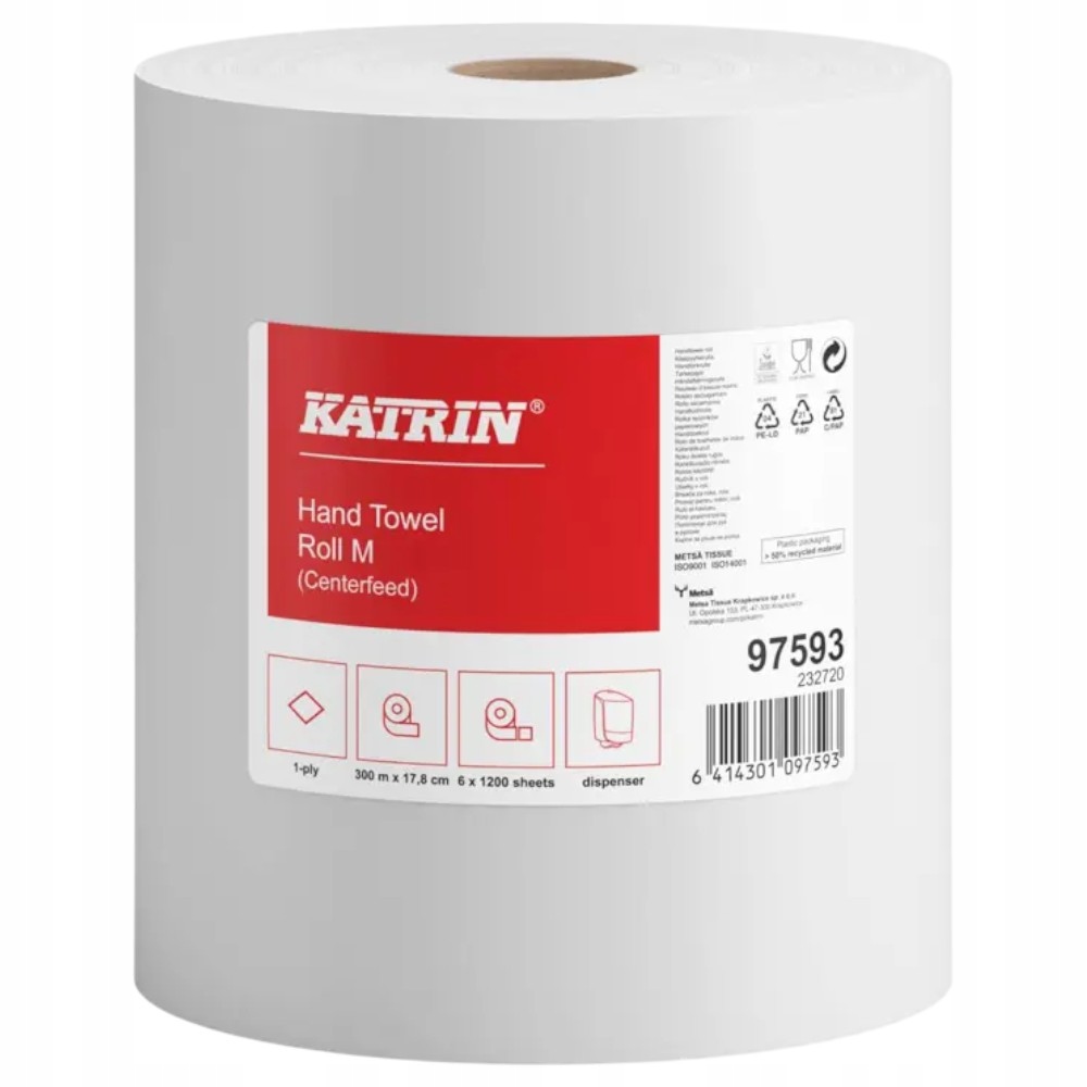 Levně Papírové Ručníky V Roli 300 M, 250 X 178 MM, 1 Vrstva, Bílé, Vhodné Pro Potraviny